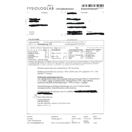 Patientens resultat utan skena