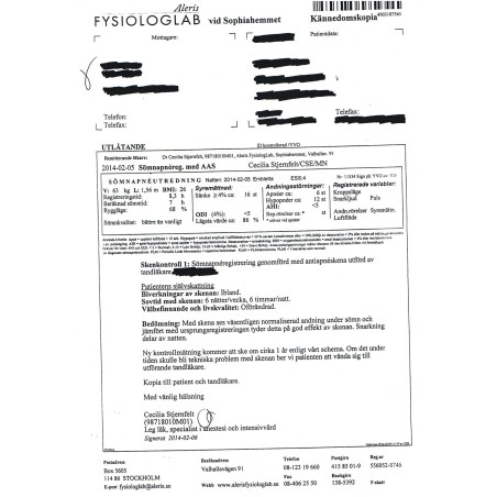Patientens resultat utan skena