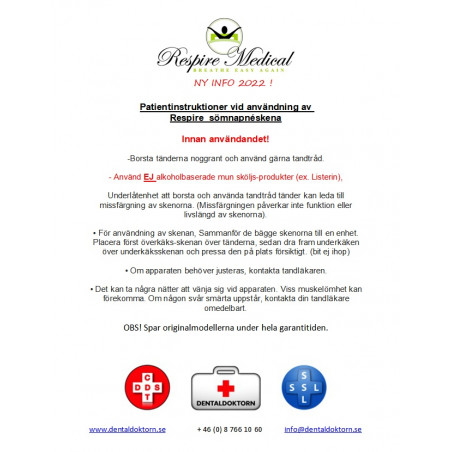Bruksanvisning för  Respire Medical, Blue Series + Respire Medical, Pink Series